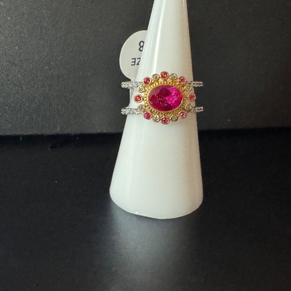 Bomb Party 'The Daphne Ring' RBP4560 - Ruby Cubic Zirconia Size 8 - Picture 2 of 6